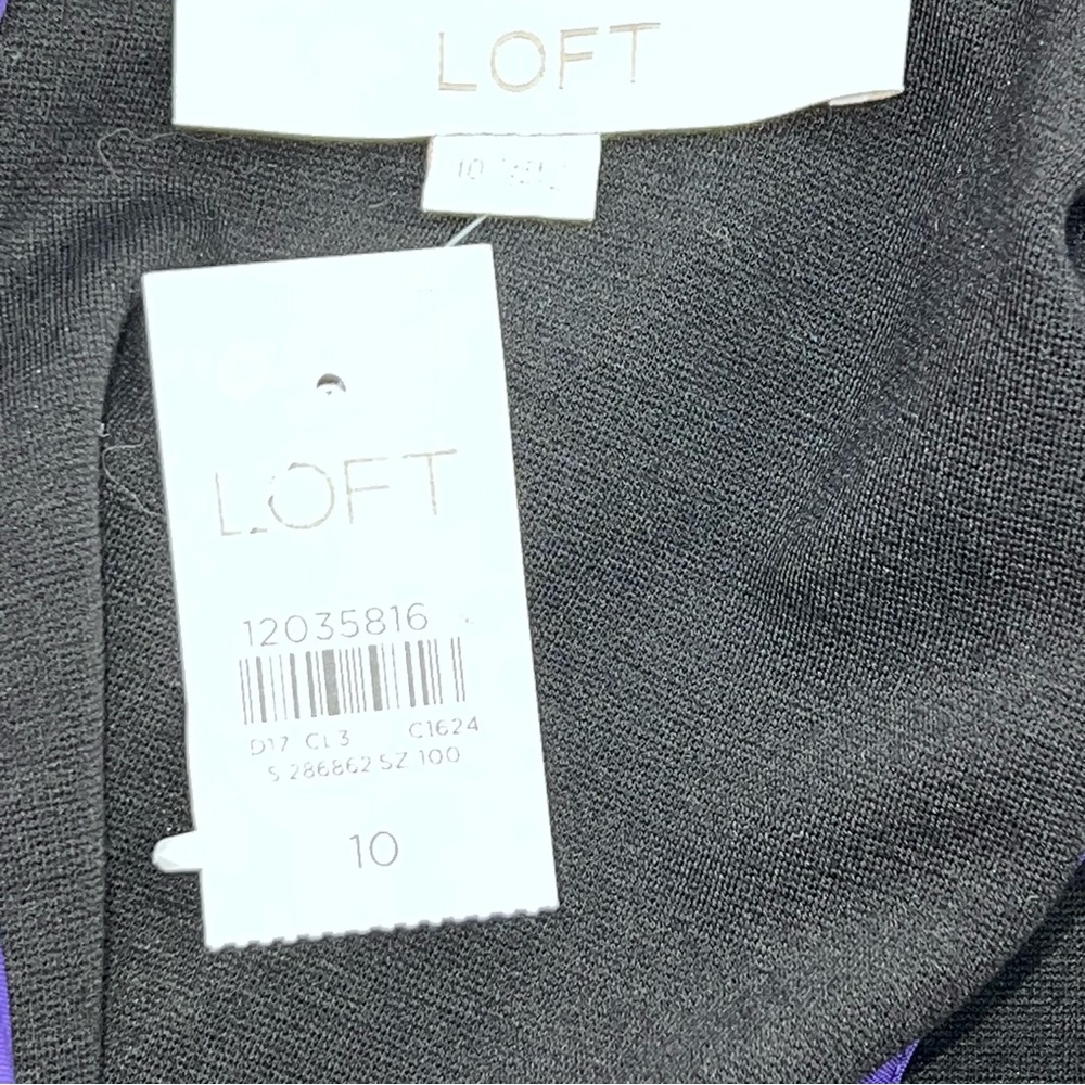 LOFT Black and Purple Mini Dress - Picture 9 of 16